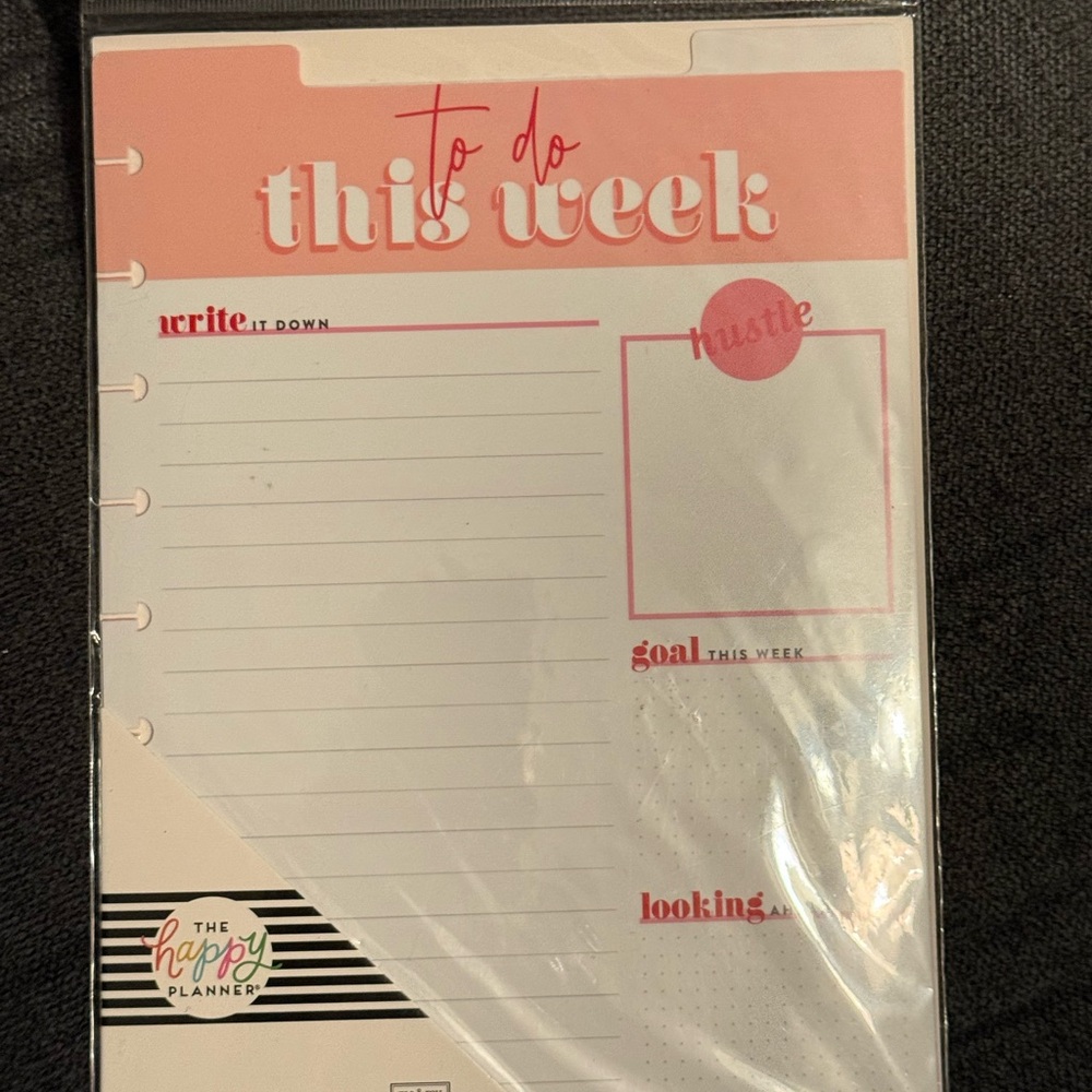 The Happy Planner Pink and White Weekly Notepad